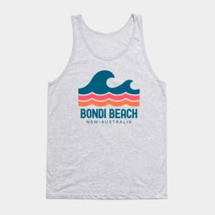 Bondi Beach Sydney Australia NSW Vintage Waves Tank Top